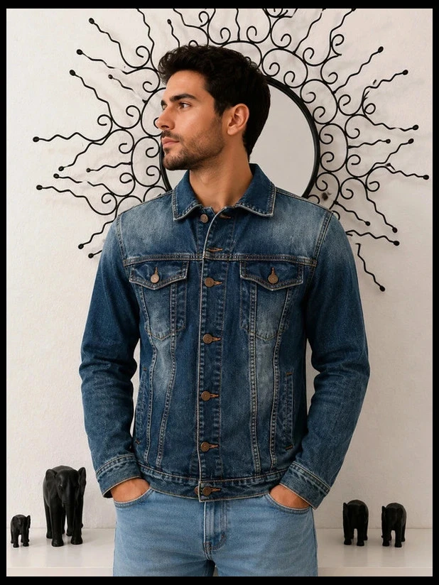 Faded vintage denim jacket - size m Zara Man Denim Wear – photo 8